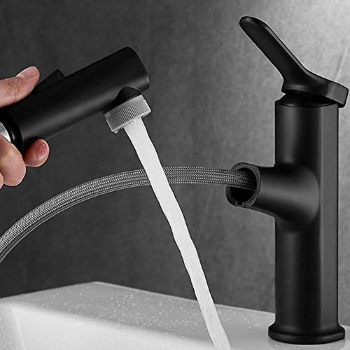 Mitigeur lavabo contre les fuites robinet AquaReach noir en laiton durable