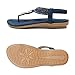 Imagen de ZOEREA Sandalias Mujer Verano Planas Estilo Bohemia Zapatos de Dedo Casuales Playa Moda Sandalia Chanclas Romanas de Damas Estilo A Azul Oscuro