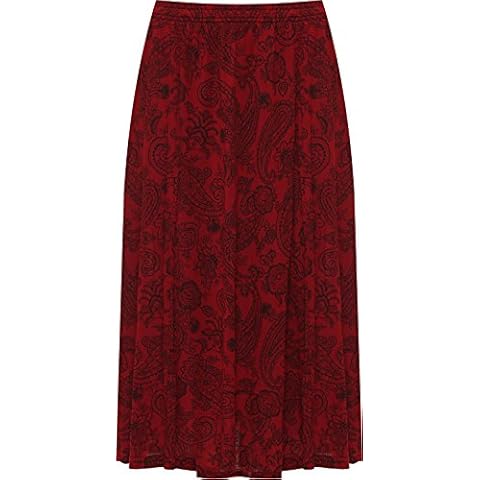 WearAll Plus Women's Paisley Print Midi Skirt Cover