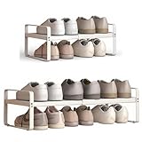Yagizaai Expandable 1-Tier Metal Shoe Rack (H:7'), Adjustable Width 14.9'–23.6', Heavy-Duty Free-Standing Shoe Shelf for Closet, Entryway & Small Spaces – Single Pack