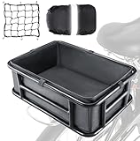 Dirza Bike Basket Rear with Liner,Cargo Net Large Rear Bike Basket,Heavy Duty Bicycle Rear Basket for Electric Bike, Ebike,Great for Bike Trip,Carrying Grocery,Ball,Dog