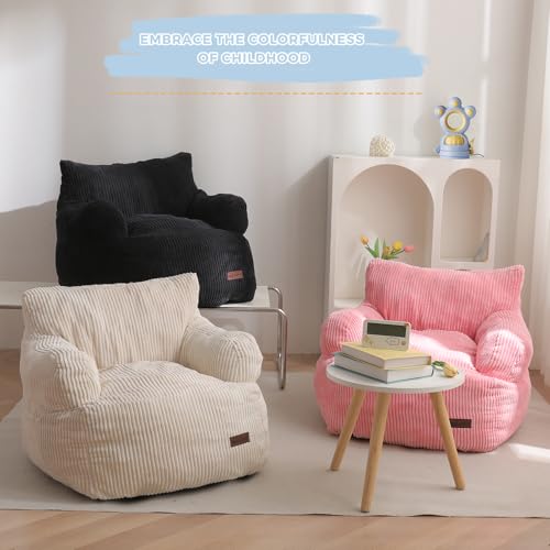Image of MAXYOYO Kids Bean Bag Chair, Stuffed Bean Bag Sofa, Beige, Standard
