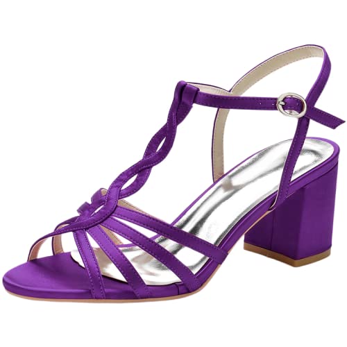 Sandales violettes à lanières SH. SHUTUP.DANCE en taille 37.5 avec talons carrés de 6 cm