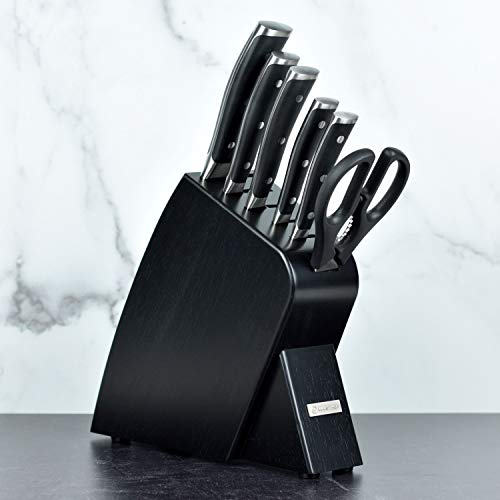 Wusthof Classic Ikon 7 Piece Slim Knife Set with Black Block All