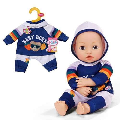 Baby Born Jogging-Anzug - Mit Navy-blauem Hoodie inkl. Teddy-Print & Grauer...