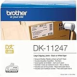 62 x 100 mm Brother DK11202 - Etiquetas precortadas para envíos (papel térmico), 300 etiquetas blancas de 62 x 100 mm, Para impresoras de etiquetas QL