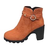 /Style britannique d'hiver à talon épais pour la conception avec boucle de longueur, marron, 42 EU