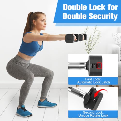 Image of Hezeyferg Adjustable Dumbbell Set,Adjustable Weight Dumbbells for Women /Men | 17.6LB /22LB /26.4LB /30.8LB for Choices, with Multiple Levels, Hand Weights Sets for Home Gym Full Body Workout