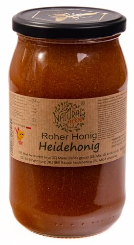Natural Food Miel brut - Directement de L'apiculteur - Naturel Brut - Sans Additifs - Non Filtré - Non Centrifugé Ni Chauffé - Idée Cadeau - 1,1 kg - Miel de Bruyère