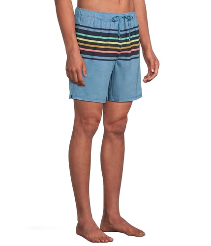 SAXX UNDERWEAR Men's Standard Oh Buoy 2-in-1 7" Volley, Bold Stripe/Lake Blue2