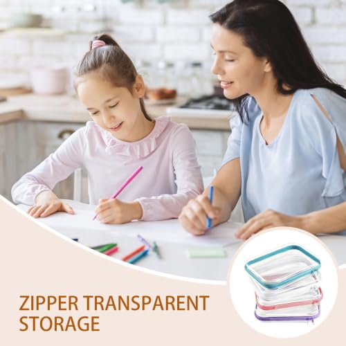 Organizador de maquillaje transparente de 4 piezas para evitar derrames en tu viaje 5