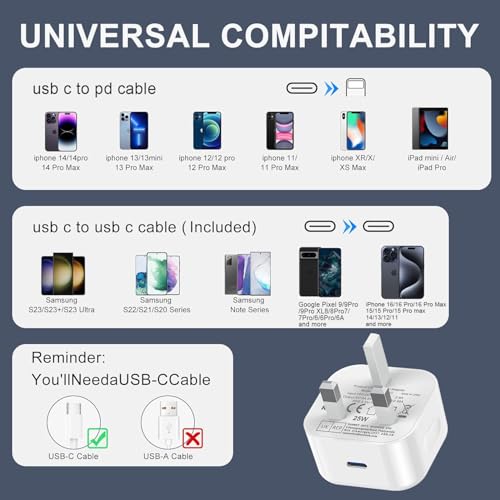 iPad Charger,2M Apple iPad USB C Fast Charger Cable and Plug 25W Charge for i Pad Pro 12.9 11 13 inch 4th 5th 6th M4 2024 Generation/Air 10.9" 4-7 Gen M2 M3/Mini 6 A17 Pro/Pad 10th A16 11th 2025-2022 - Image 6