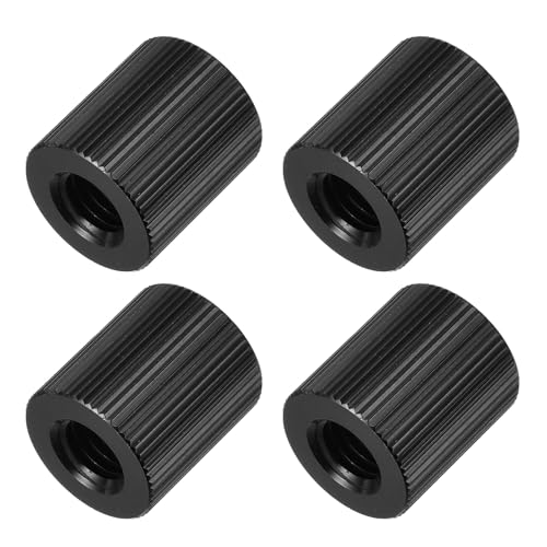 MECCANIXITY Mic Stand Adapter Female 1/4 in to Female M8 Aluminum Alloy Mic Screw Adapter for Microphone Tripod Stand Black 4 Pcs