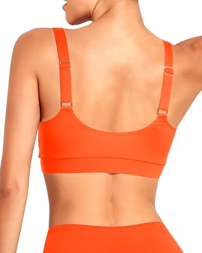 Image of Tempt Me Women Sports Bra Swim Crop Tops Only | Scoop neck, Bathing suits top, Removable cups, Adjustable straps