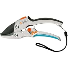 GARDENA 8798 SmartCut Ratchet Pruners Heavy Duty Pruners with Anvil Cutting Edge for Thicker and Dry Wood up to 1" Diameter, Two Handle Positions, with Ratchet Mechanism and Aluminium Handles