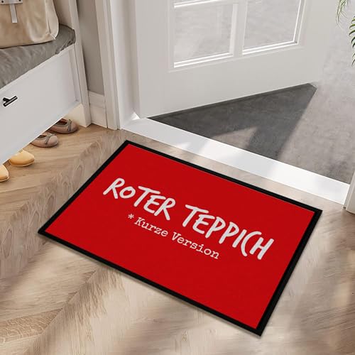 OM3® lustige Fußmatte mit Spruch - Roter Teppich - Kurze Version - Hollywood L.A. - rutschfest & waschbar - 60x40cm -