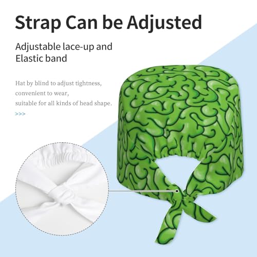 Image of Working Cap Scrub Cap with Sweatband Adjustable Unisex Women Tie Back Hat Nurse Surgical Caps