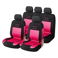 Coprisedili Auto Universali Rosso/Nero | Set 9 Pezzi | Anteriore E Posteriore | AntiScivolo - Foto 10