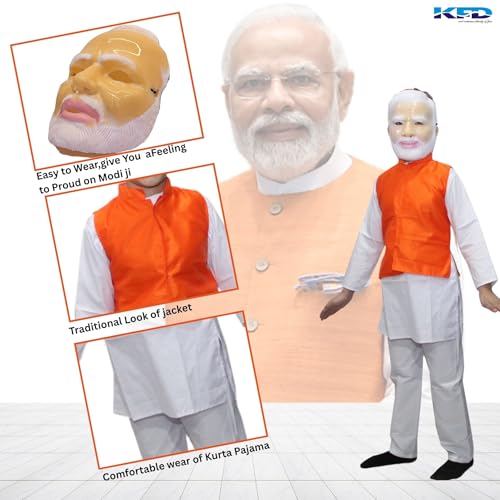Image of Kaku Fancy Dresses National Heros Freedom Fighters Costumes for Boys & Girls | Independence Day Republic Day Fancy Dress for Schools Plays & Competition | Role Play Politician Costume For Kids