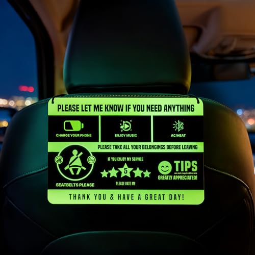 Letreros de coche de rideshare para colgar con diseño de alta visibilidad
