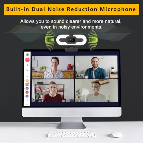 GKEAPZA Cámara web con micrófono de luz en anillo – Streaming 1080P Full HD Pro para PC, Mac, portátil, escritorio, cámara web USB con cubierta de privacidad y trípode - imagen 4