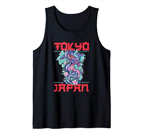 Japanese Gifts - Tokyo Dragon Asian Retro 80s Style Japan Tank Top