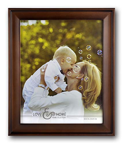 Spiretro 8 x 10 inch Country Scoop Wide Molding, Natural Solid Wood Picture Frame with Plexiglass, Vertically and Horizontally Display for Tabletop or Wall Decor Photo Frame, Plain Honey Brown