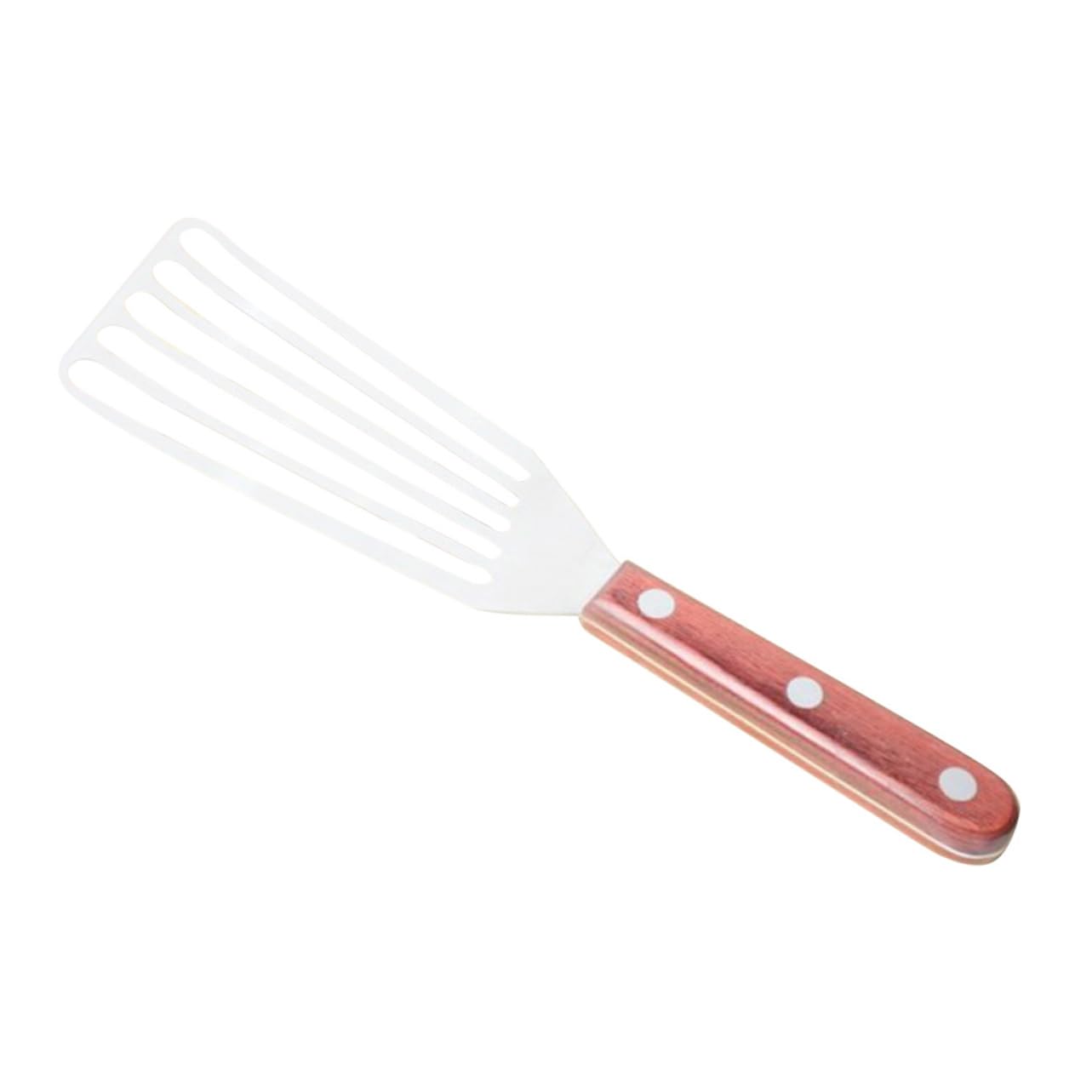 Amosfun 2 Pz Spatola per Bistecca Girapesce a Fessura Tornitore a Fessura Pala Fritta Spatole Scanalate Spatola con Manico in Legno di Legno