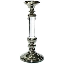 18" Lucille Stainless Steel Pillar/Taper Candle Holder in Silver