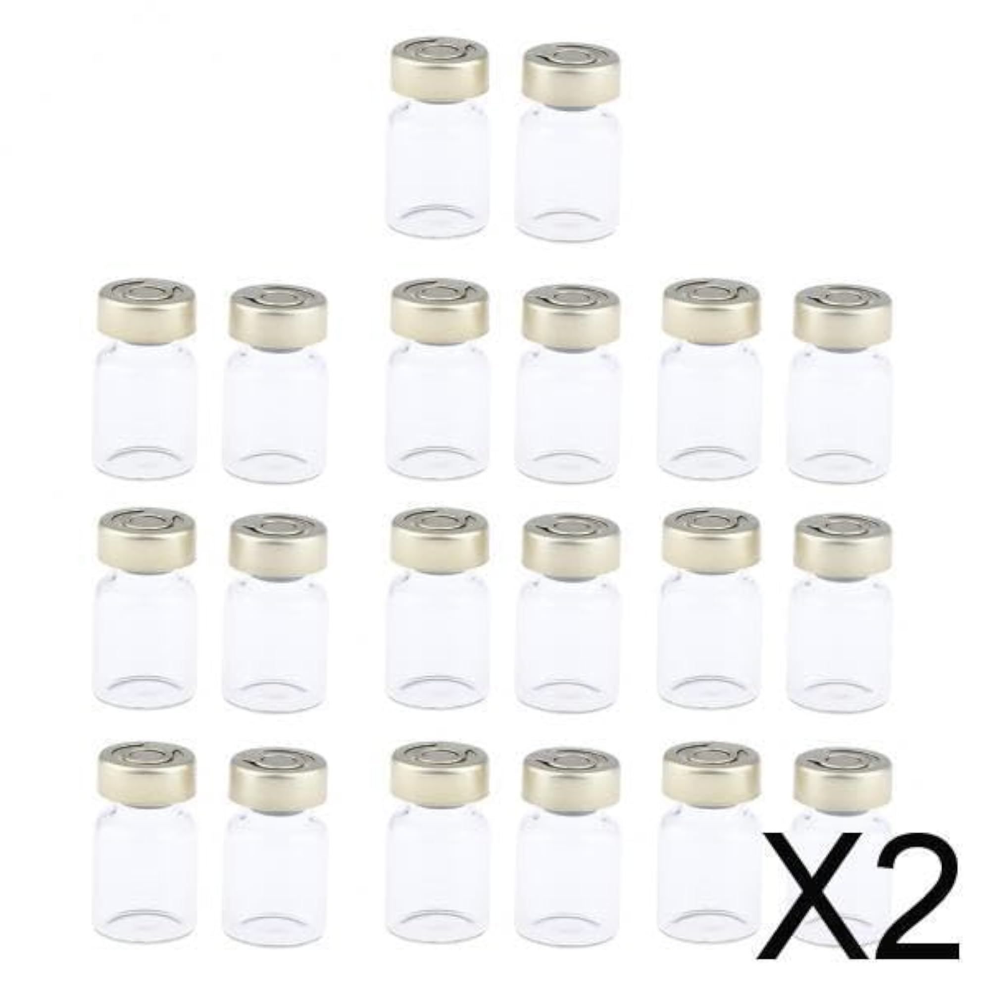 20Pcs Empty Glass Vials Bottles Liquid Containers 5ml