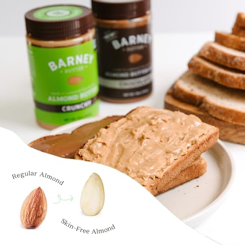 image for Barney Butter Almond Butter, Crunchy, 16 Ounce Jar, Skin-Free Almonds,