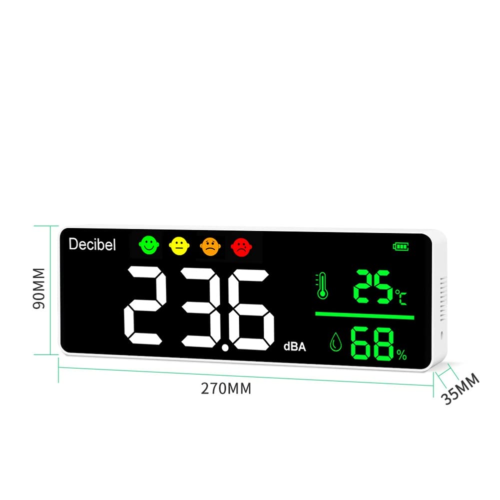 DM1306D NuméRique DéCibel SonomèTre DéTecteur de Bruit Intelligent 30-130DB Moniteur de TempéRature et D'Humidité