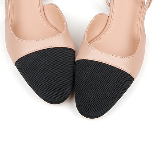 Slingback Heels for Women Chunky Pumps Splicing Round Toe Pumps for Women Office Shoes4