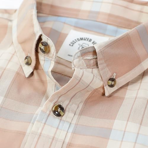 Image of Dubinik Mens Short Sleeve Button Down Shirts Soft Breathable Summer Vintage Regular Fit Lightweight Men's Casual Shirt