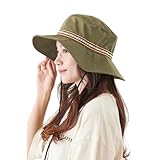 [valeria] ハット レディース アウトドア 帽子 UVカット 日除け 日よけ チロリアン アドベンチャーハット サファリハット 撥水 遮光 夏 春 秋 キャンプ カーキ