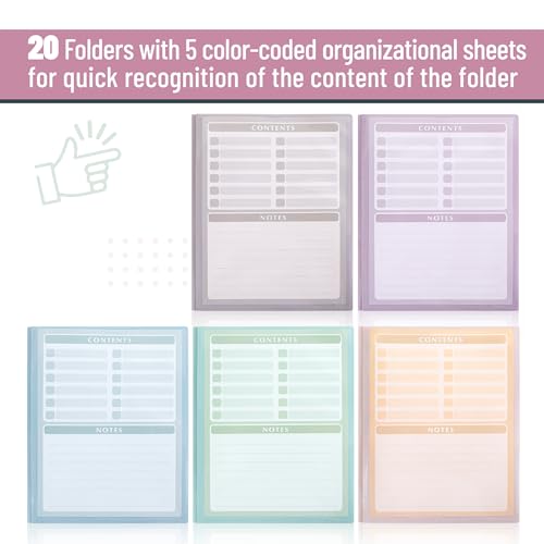 image for Mr. Pen- Plastic Folders with Pockets and Prongs, 20 Pack, Letter Size