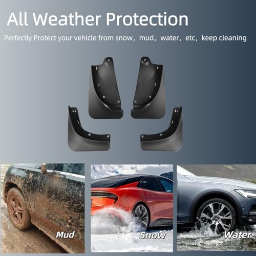 Image of 2024 Upgraded Mud Flap for Model Y 2024 2023 2022 2021 lexible Mud Guards No Drilling Tape, All Weather Tire Protector Splash Guards Mudflaps for Tesla Exterior Accessories