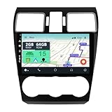 YUNTX Android 14 Autoradio pour Subaru Forester/XV/WRX 2013 2018:[Intégré CarPlay/Android Auto/GPS]  IPS 2.5D 9 Pouce Écran Tactile Dab/Bluetooth 5.0/MirrorLink/Commande au Volant/USB/4G/WiFi/2 Din