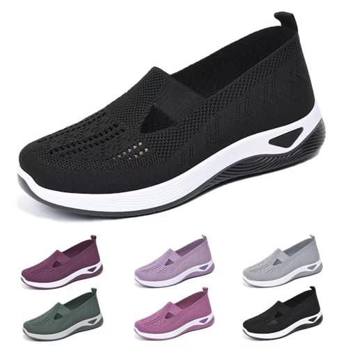 dubuto Women's Walking Shoes 2024 New Wove Breathable Soft Orthopedic Diabetic Comfortable Sneakers for Women Indoor Outdoor Casual Athletic Work Shoes