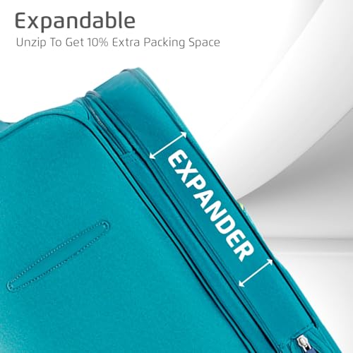 Image of Safari Dynamo Set of 3 (Cabin + Medium + Large) Trolley Bags Polyester Expandable Soft Luggage, 4 Wheels 360 Degree Wheeling, Travel Bag, Suitcase for Travel, Trolley Bags for Travel (Teal)