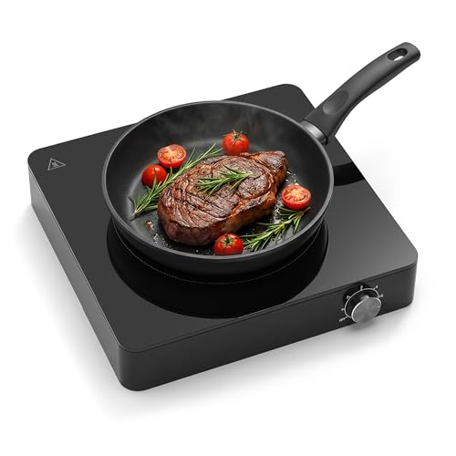 Image of SilentPro Tech, 45dB Quiet Cooking Hot Plate: Portable Electric Burner with Boil-Dry Protection & 6 Heat Settings - Electric Stove with 2026 Precision Temp Control
