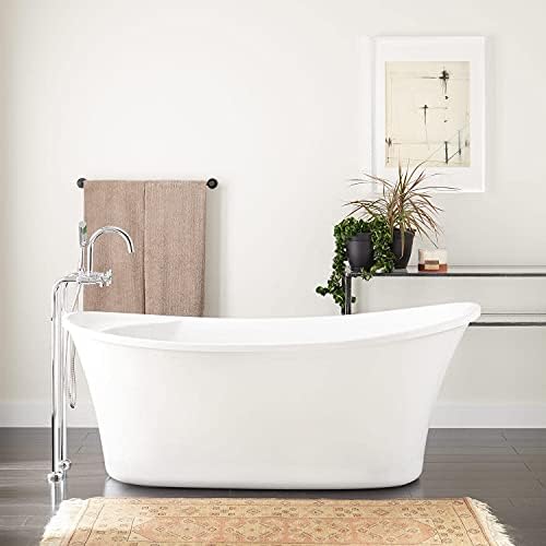 Signature Hardware 946783-66-I Kemrick 66" Acrylic Foam Insulated Soaking Tub with Integrated Drain and Overflow - White/White