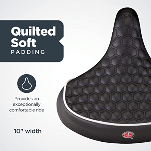 image for Schwinn Comfort Bike Seat for Men and Women, Quilted Soft Padding Bicy