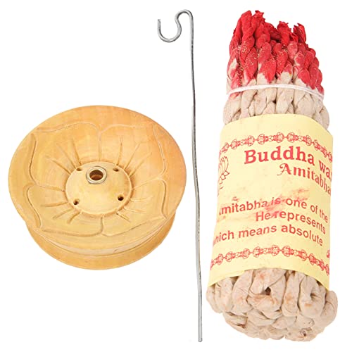 Alipis Conjunto De Soporte para Incienso Cuerda Decoración con Quemador y Plato para Uso Hogar Oficina o SPA Diseño Tallado Flor para Ambiente Acogedor