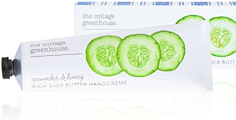 The Cottage Greenhouse Cucumber & Honey Handcreme | Lightweight, Moisturizing Hand Lotion | Paraben Free, Vegan, Never Animal Tested | Includes Shea Butter | 4 oz / 113 g