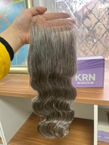 KRN Grey Human Hair Closure 5x5 Transparent Lace Closure Body