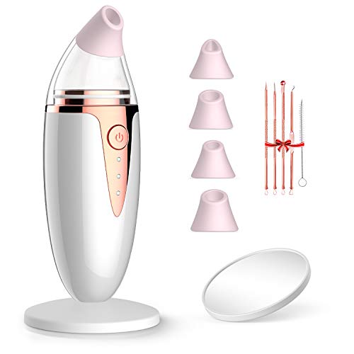 Preisvergleich Produktbild Mitesserentferner Porenreiniger Vakuumsauger Entferner,2020 Silikon Aufsätze Gesichtsreinigung, USB Aufladbar Porensauger Mitesser Sauger,Pickelsauger,Akne / Pickel / Komedone / Blackhead Remover(Weiß)