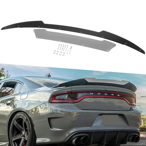 Venom V2 Rear Wickerbill Spoiler for Dodge Charger 2015-2024 SRT Scat Pack Hellcat Daytona -2 Pieces Add-on Style Wicker Bill Spoiler with RivNut Tool (Gloss Black)