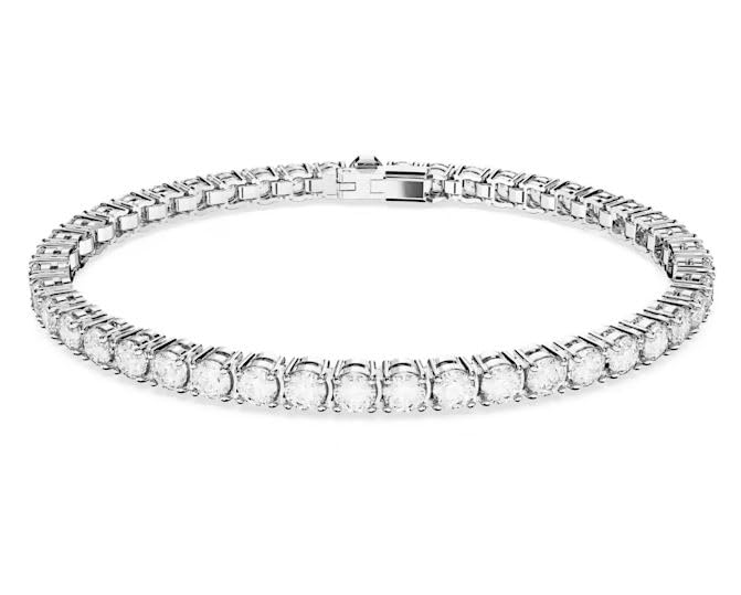 Image of 925 Sterling Silver Tennis Bracelet for Women & Girls | 18K Gold Plated Jewelry | Engagement, Wedding, Anniversary, Birthday, Diwali, Karwa Chauth & Festival Gift | Everyday & Office Wear Jewelry for Wife, Sister, Female
