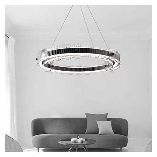Modern Black Chandelier Nordic Round Glass Pendant Light Living Room